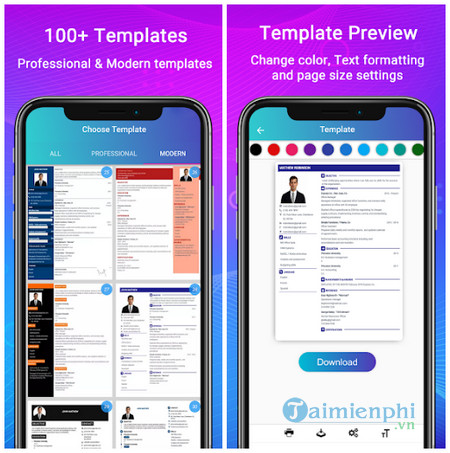resume builder cho android