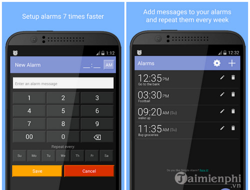 simple alarm clock free