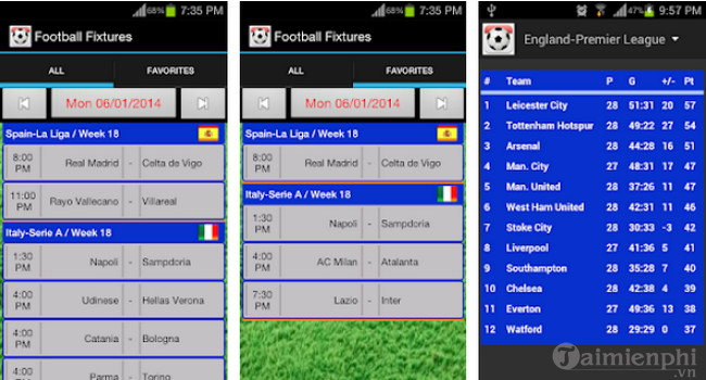 football fixtures
