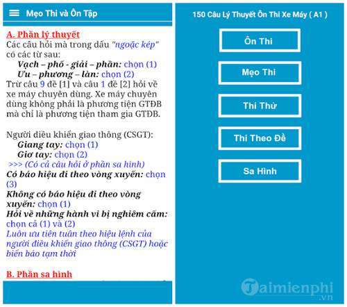 150 cau on thi bang lai xe a1