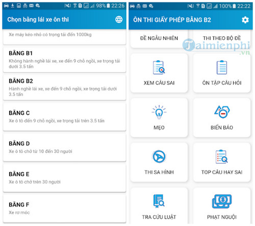 on thi giay phep lai xe b2