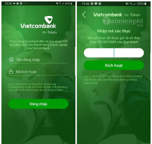 vietcombank vcb m token cho android
