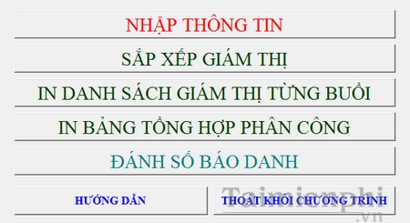 Sắp xếp giám thị coi thi