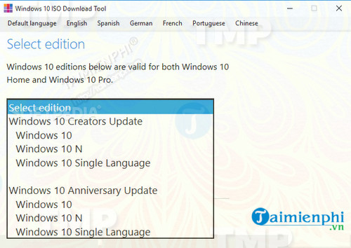 Windows 10 ISO Download Tool