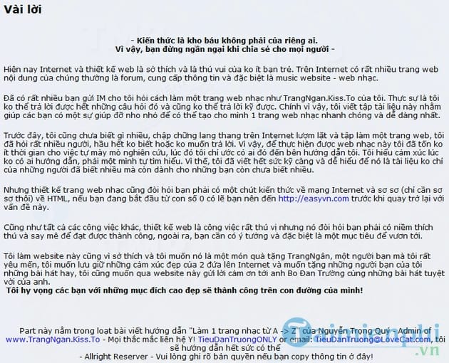 Cách làm web nghe nhạc