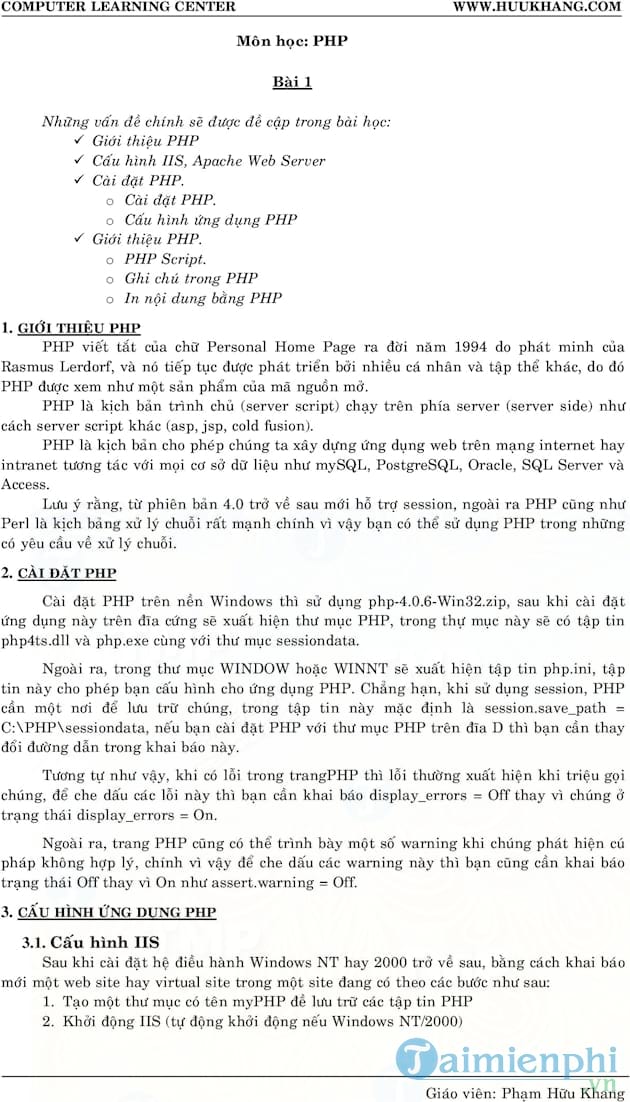 Lập trình PHP căn bản