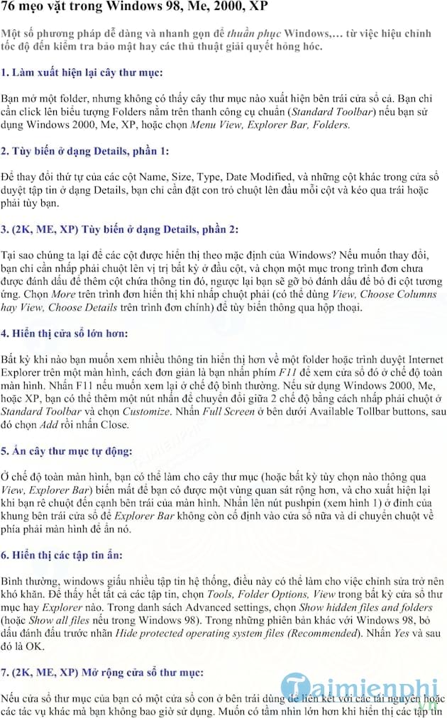 Mẹo vặt trong windows