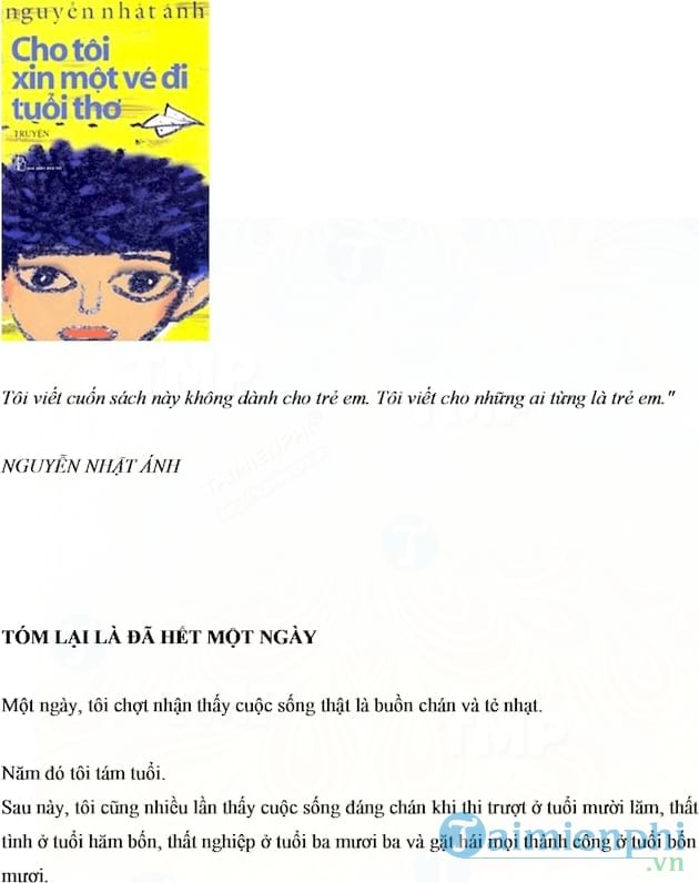 Cho tôi xin một vé đi tuổi thơ