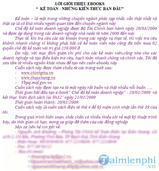 Sách kế toán 2009