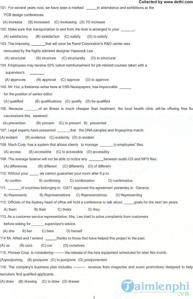 TOEIC 2003 Questions