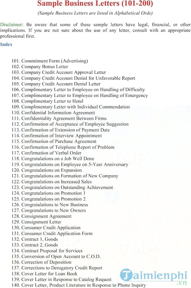 Sample Business Letters