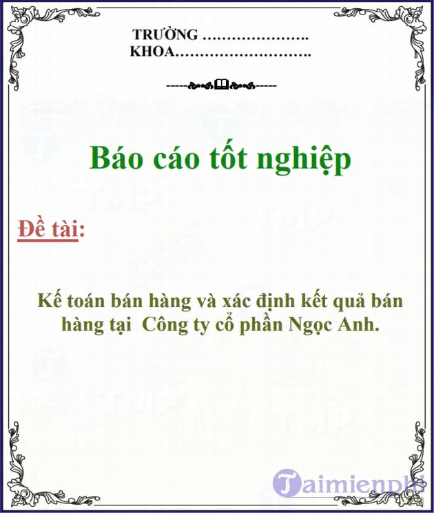 Kế toán bán hàng và xác định kết quả bán hàng