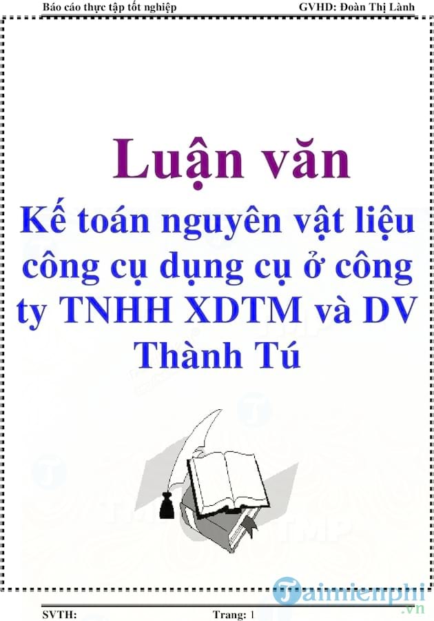 Kế toán nguyên vật liệu công cụ dụng cụ