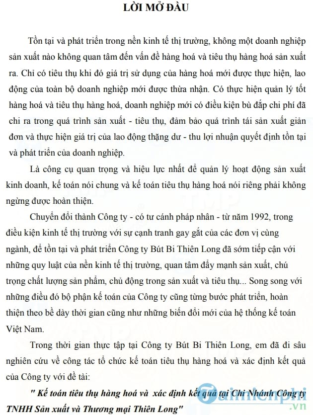 Kế toán tiêu thụ hàng hoá và xác định kết quả