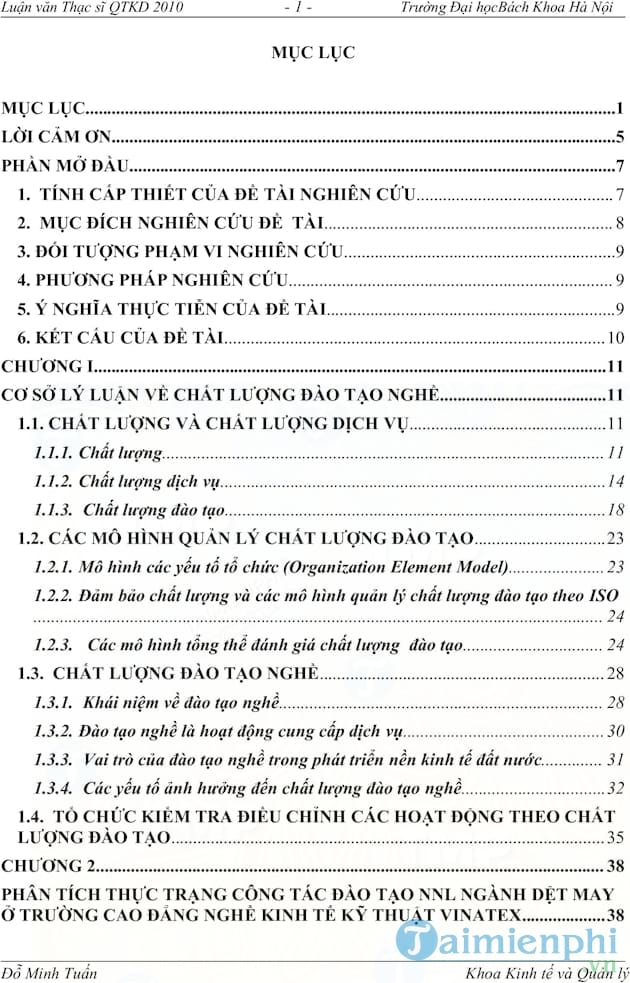 Phân tích và đề xuất các giải pháp nâng cao chất lượng đào tạo nguồn nhân lực ngành dệt may