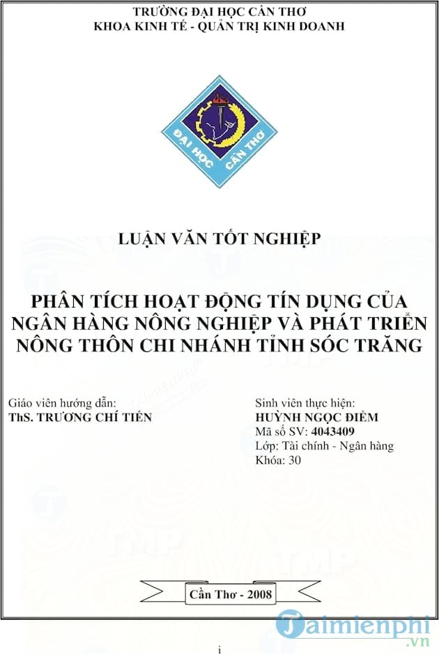 Phân tích hoạt động tín dụng của Ngân hàng Nông nghiệp và Phát triển nông thôn