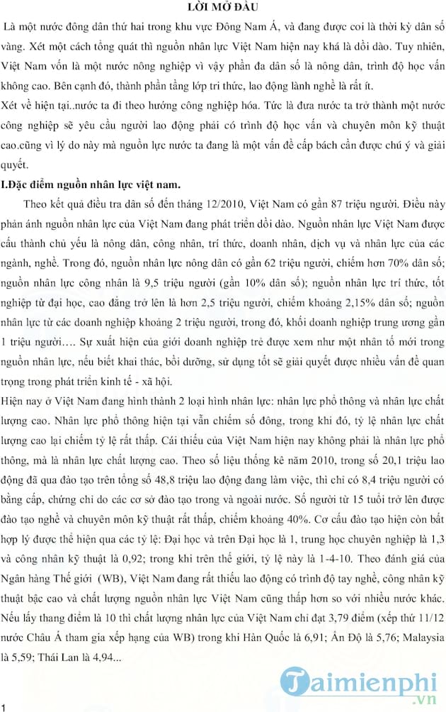 Thực trạng và giải pháp nâng cao chất lượng nguồn nhân lực Việt Nam