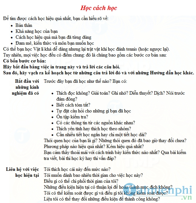 Cẩm nang và chiến lược dành cho học tập