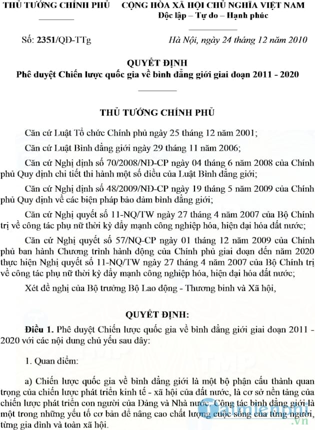 Quyết định số 2351/QĐ TTG