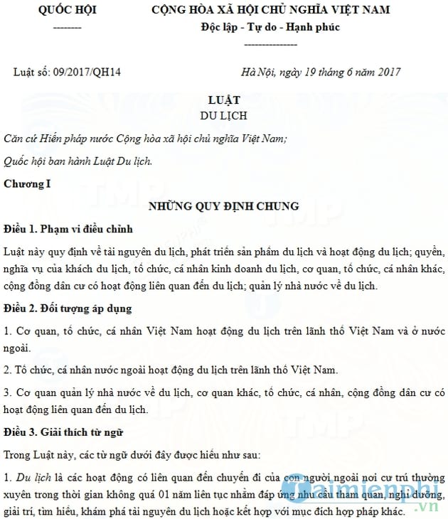 Luật Du lịch 2017