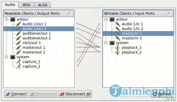 Jack audio connection kit