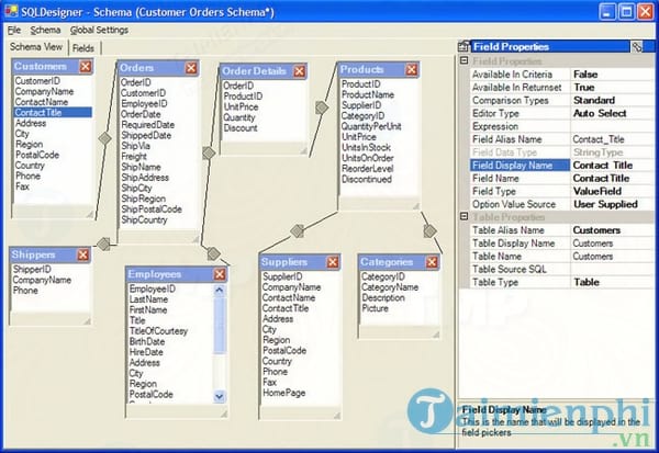 Connect4 SQL Designer