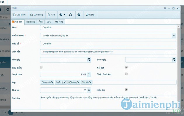 Phần mềm quản lý nội dung SINNOVA CMS
