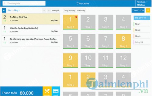 Phần mềm quản lý quán bia Suno.vn