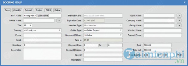 Phần mềm quản lý sân golf oneS