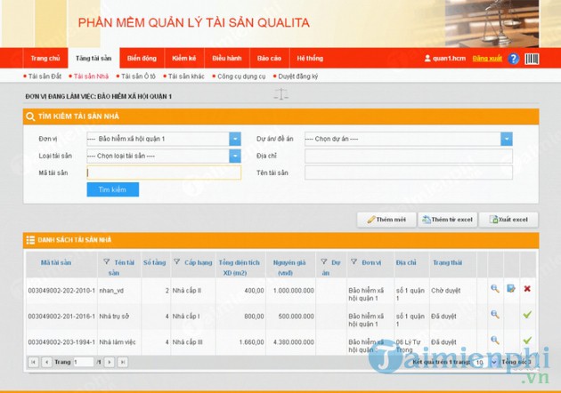 Phần mềm quản lý tài sản Qualita