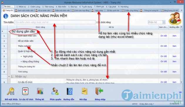 Phần mềm nhân sự tiền lương SV.HRIS