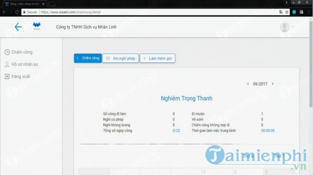 Phần mềm chấm công WISAMI