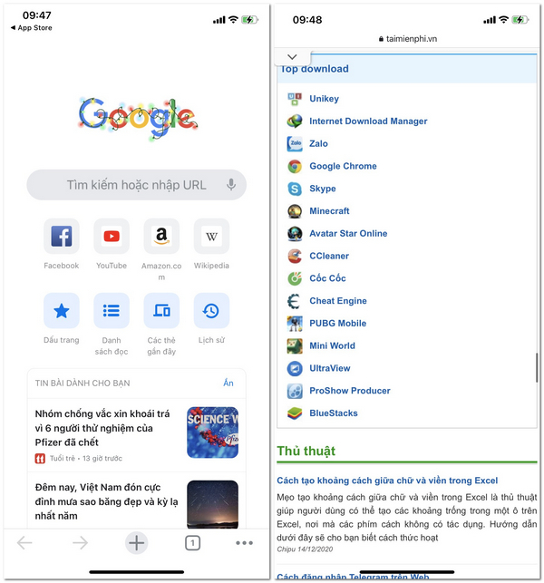 tai chrome cho iphone