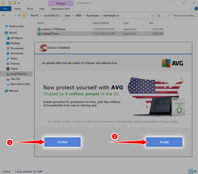 cach cai phan mem ccleander