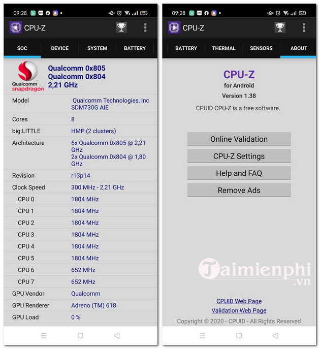 tai cpu z cho android