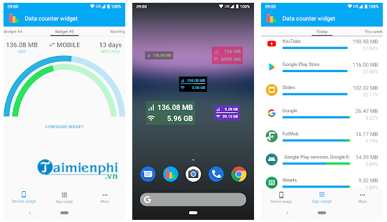 download data counter widget
