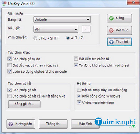 tai unikey vista 2.0