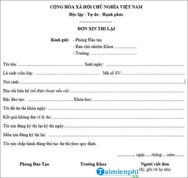 tai don xin thi lai ban doc