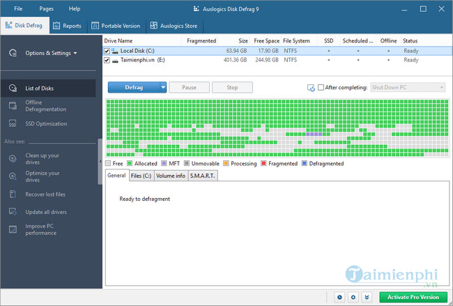 download auslogics disk defrag