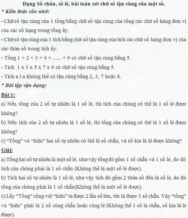 Bài tập về tìm chữ số tận cùng lớp 5