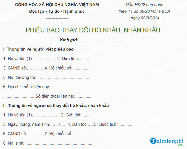 phieu bao thay doi nhan khau ho khau