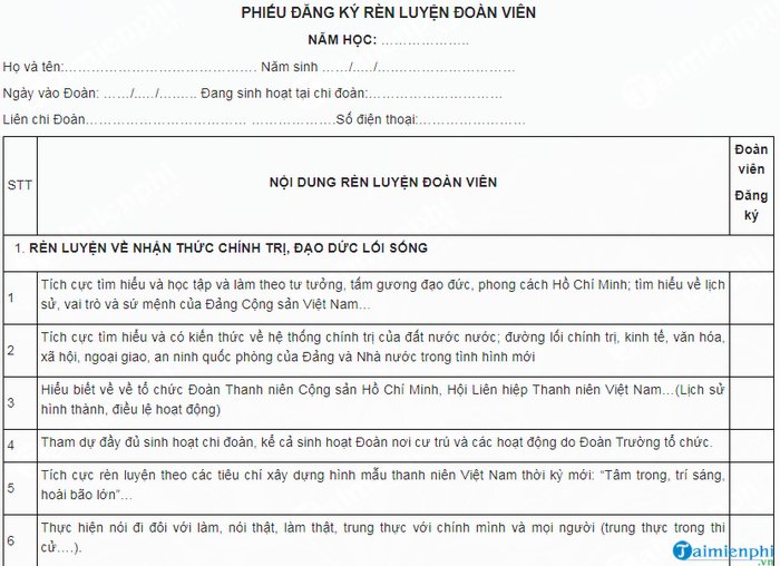 mau dang ky chuong trinh ren luyen doan vien